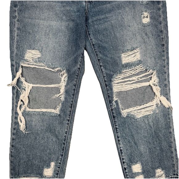 Flying Monkey Crop Jeans Womens 29 High Rise Distressed Blue Measures 30 x 24 - Picture 5 of 9